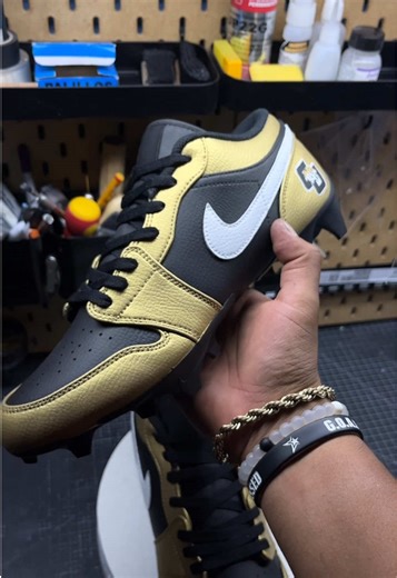 Jordan 1 Low TD Cleat Panda Custome for TIGRES CU