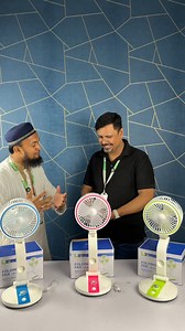 Rechargeable Multifunction Folding Fan With LED Light - LR Fan | HT Bazar