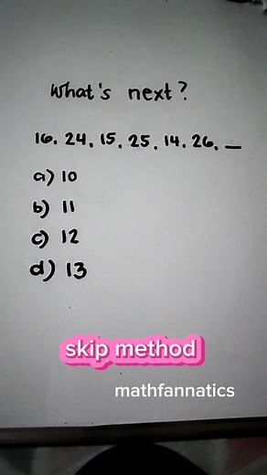 1.6K views · 17 reactions | For patterns like this, use the "skip method". #pattern #sequence #series #practice #CSE #learning #educational | Math Fannatics | Facebook