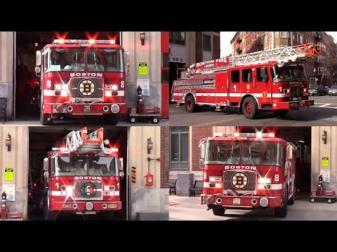 Boston Fire Department | Engine 8 & Ladder Company 1 Responding from Quarters