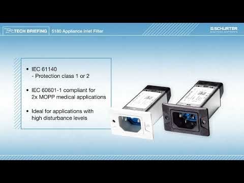 SCHURTER 5180: Appliance Inlet Filter with IP67