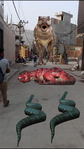 Big Anaconda vs dinosaur T-Rex fight scene#dinosaur#anaconda#jurassicworld#shorts#youtubeshorts