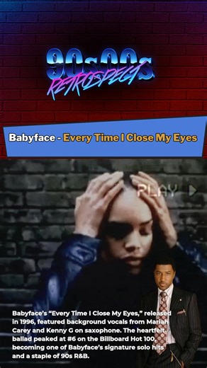 Every Time I Close My Eyes Babyface – 1996 That smooth ballad only Babyface could deliver. Timeless vocals, classic R&B production, and a song that made the ’90s unforgettable. #Babyface #EveryTimeICloseMyEyes #90sRnB #SlowJamClassic #RnBIcons #GoldenEraMusic | Retrospect 90s 00s