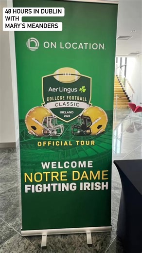 Enjoy a quick visit to Dublin with Emma, the city was buzzing before the Aer Lingus College Classic with Notre Dame & Navy in town! #GoIrish ☘️ #TouchdownIreland #failteireland | Mary's Meanders Scottish Tours