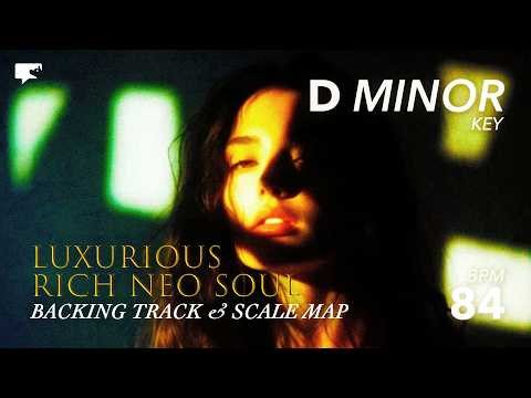 [D Minor] Neo-Soul Blues Backing Track | Luxurious Rich Tone + Scale Map (84 BPM)