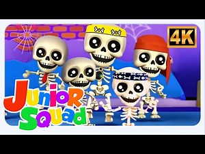 Five Little Skeleton | Spooky Counting Song and Halloween Beat for Kids - Videos For Kids