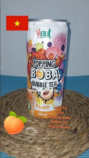 Let's try Vinut Popping Boba Bubble Tea Peach flavor #drink #peach #vietnamese