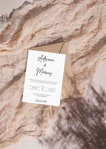 Editorial Wedding Invitation, Bold Typography Invite, Modern Black and White, Non Traditional Elopement, Digital Smartphone Evite - Etsy