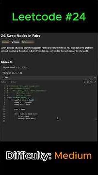 LeetCode 24: Swap Nodes in Pairs - Python Solution in 3 Minutes