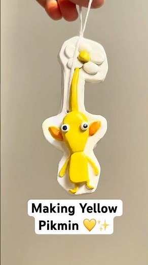 Making Yellow Pikmin with air dry clay! #pikmin #clay #crafts #airdryclay #ornaments #yellowpikmin