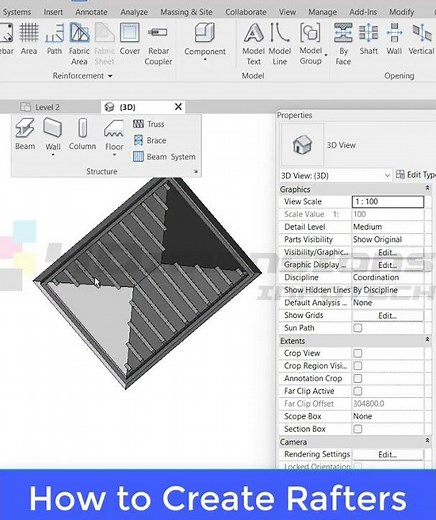 How to create Rafters in Revit #shorts