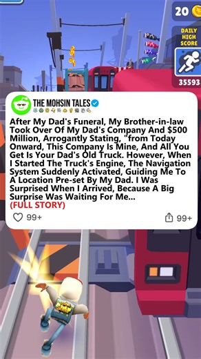 216K views · 2.9K reactions | After My Dad's Funeral, My Brother-in-law Took Over Of My Dad's Company And $500 Million, Arrogantly Stating, "from Today Onward, This Company Is Mine, And All You Get Is Your Dad's Old Truck. However, When I Started The Truck's Engine, The Navigation System Suddenly Activated, Guiding Me To A Location Pre-set By My Dad. I Was Surprised When I Arrived, Because A Big Surprise Was Waiting For Me... (Full Story) #redditstories #reddit | The Mohsin | Facebook