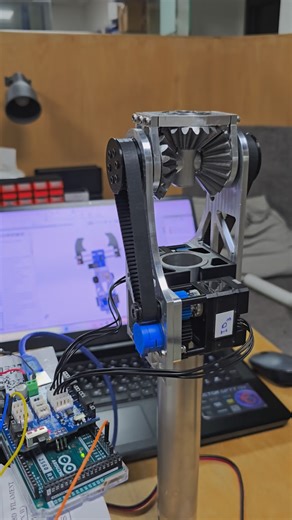 🇲​🇴​🇭​🇦​🇲​🇲​🇪​🇩​ on Instagram: "The 2-DOF wrist of the 5-DOF robotic arm is based on a differential mechanism using bevel gears. This design enables independent control of gripper rotation and up-down (pitch) motion while maintaining a compact structure. Two high-resolution encoders are integrated into the wrist to provide precise feedback, ensuring accurate positioning, smooth motion, and reliable performance during manipulation tasks . . . . . #3ddesign #3dprinting #mechatronics #mecha