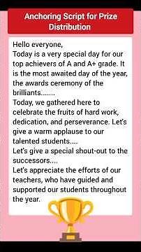 Anchoring Script for Prize Distribution #prizedistribution #comparing #foryou #annualday #school