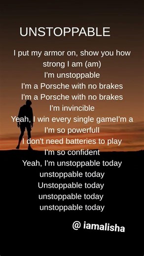 unstoppable song lyrics ✨🎧🎶 #lyrics #music
