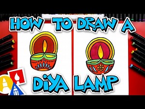 How To Draw A Diya Lamp For Diwali - Videos For Kids
