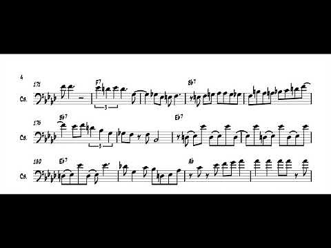 Oscar Pettiford bass solo transcription "Caravan"