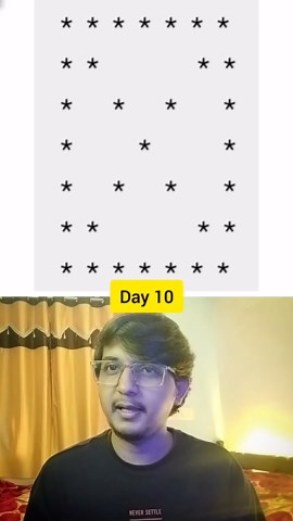 Code Yatra on Instagram: "Day 10 ✅. Pattern Program 10 . . . . . . #programming #coding #codeyatra #education #interview #learning #java #python #javascript"