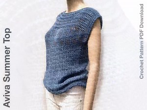 Summer Top Crochet Pattern - Aviva Mesh Top Tee - Beginner Friendly Easy Crochet Top - PDF Download in ENGLISH ONLY - Etsy