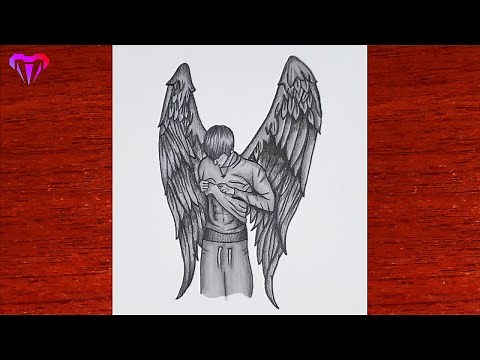angel boy drawing - how to draw a boy pencil sketch