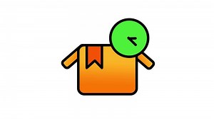 Download Looping animation of a cardboard box with time, representing the product packing stage before shipment for free