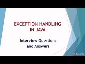 Exception handling in Java Interview questions and answers