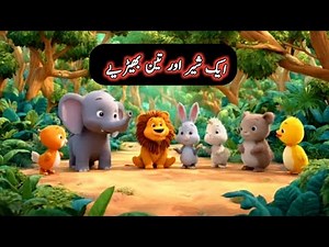 One lion and three wolf | A moral full story | Urdu Hindi story | Lesson full story of an lion
