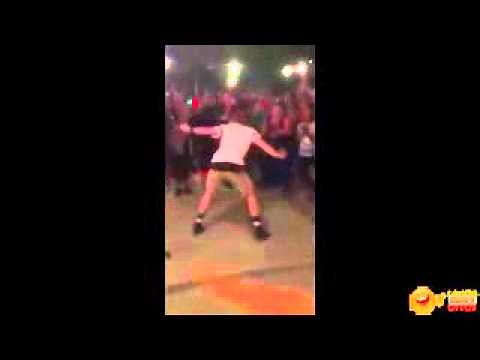Man burns up the dance floor with Cha Cha Slide - Kills it!