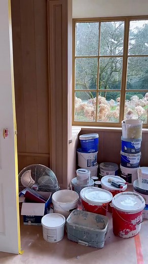 Painting tip: Always start with the ceiling before moving on to the walls! This way, if any paint drips down, it won’t ruin your freshly painted walls. Work smarter, not harder! ⁠ ⁠ ⁠ #artisanpainters #authenticpaintwork #craftmanship #techniques #fijnschilder #interiordesign #interieurinrichting #landelijkwonen#minimalism #belgianinteriors #inspiration #interiorstyling#interior #decoration #lokeren #international | Artisan Painters BV