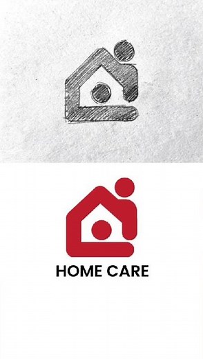How to create Home care logo in Adobe Illustrator #vectorart #logo #vectorize #nicelogo #vectorise