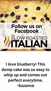 Blueberry Dump Cake is like blueberry cobbler with cake mix — moist, delicious, and so easy. Make this 4 ingredient cake recipe for dessert tonight! Recipe! > https://www.theslowroasteditalian.com/blueberry-dump-cake-video/ | The Slow Roasted Italian