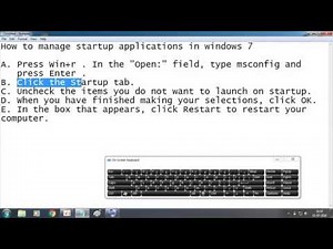 How to manage startup applications in windows 7