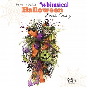 How to Make a Whimsical Halloween Door Swag | Southern Charm Wreath