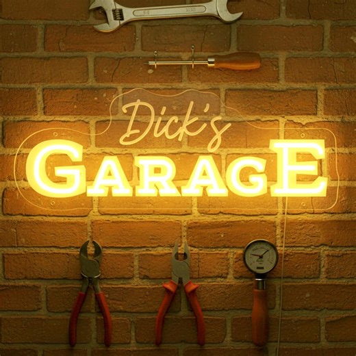 Custom Garage Neon Sign: Personalized Man Cave LED Decor,gift for Him - Etsy
