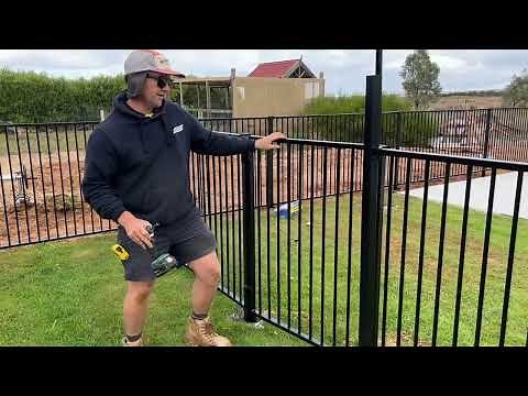 How To Install Black Flat Top Pool Gate Plus Magna Latch - Outback Fencing