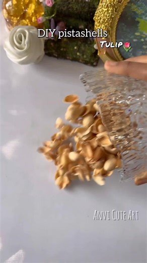 Crafting Tulip Flowers from Pistachio Shells