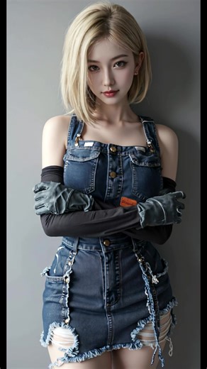 Android 18 at my hand ,so cute #aiart #dragonball #android18 #cutie