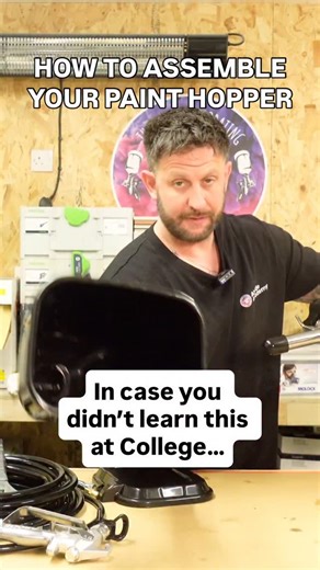 Jamie Bourne on Instagram: "SAVE THIS FOR LATER - How to assemble your paint hopper on your paint sprayer 😍👌 #spraypaint #howto #tutorial"