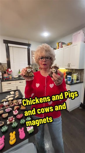 Grandma Betty’s magnet tutorial.#grandmasoftikto #homegoods #salt dough magnets and chickens and pigs #highland cows#pigs