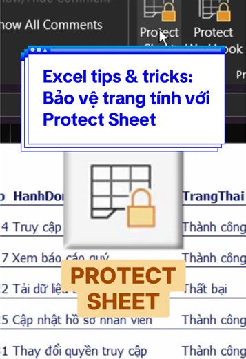 Bảo mật dữ liệu với tính năng Protect Sheet trên Excel #Starttrain #excel #exceltips #tipsandtricks #protectsheet