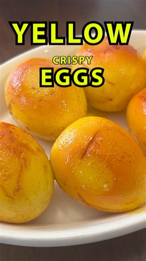 Golden Crispy Boiled Eggs Fried with Turmeric 🥚✨
