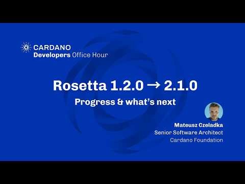 Developer Office Hour: Upgrading Cardano’s Gateway (Rosetta 2.1.0)