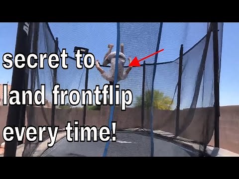 how to land a frontflip on a trampoline for beginners!!