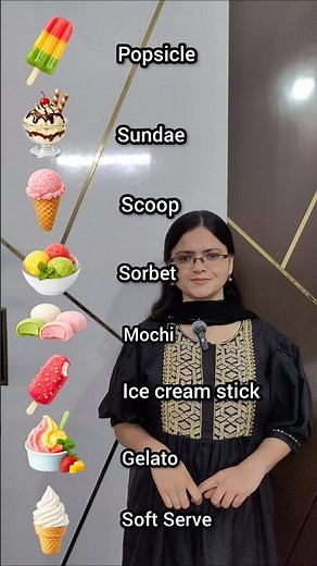 Ice Cream Vocabulary in English | Popsicle, Sundae, Sorbet, Mochi & More #shorts