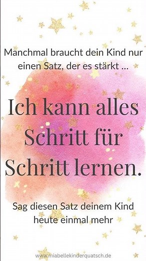 Ich kann alles Schritt für Schritt lernen 💛 | Affirmationen für Kinder & mehr Selbstvertrauen
