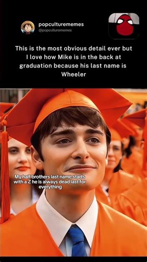 Mike Wheeler was stuck at the back of the line for graduation #ST5