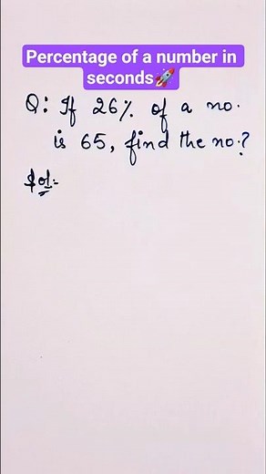 Percentage in seconds🔥 #shorts #percentage #maths #competitiveexams #fastcalculation #mathstricks