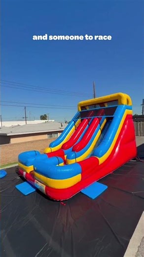 Remember this feeling? That is exactly what this dual lane slide is built for