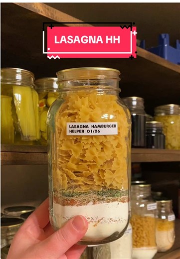 Comment MEAL IN A JAR if you need somewhere to get your powdered supplies to make this homemade Hamburger Helper Lasagna #mealinajar ✨ This is one of our favorites and I tweaked this from my original to make the directions even easier…let’s see if it’s as good 😉 Comment COOK if you want to see me cook this up! What other meal in a jars do you want to see? . . . 1/2C milk powder 1/4C minced onion 1/4C Parmesan cheese powder 2tbl cornstarch 3tbl tomato powder 2tbl tomato bouillon powder 2tbl Ital