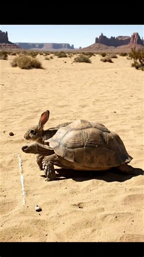 "The Story of the Turtle and the rabbit"| #motivation #animals #ai #nature #shorts